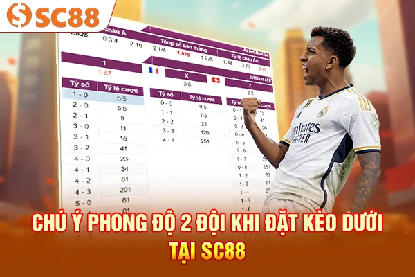Chú ý phong độ 2 đội khi đặt kèo dưới tại SC88