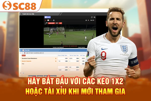 Hãy bắt đầu với các kèo 1x2 hoặc tài xỉu khi mới tham gia